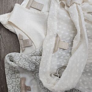 Banana Republic Blouses (4 tops) White, Cream,Gray/White S/M/4 Work Attire